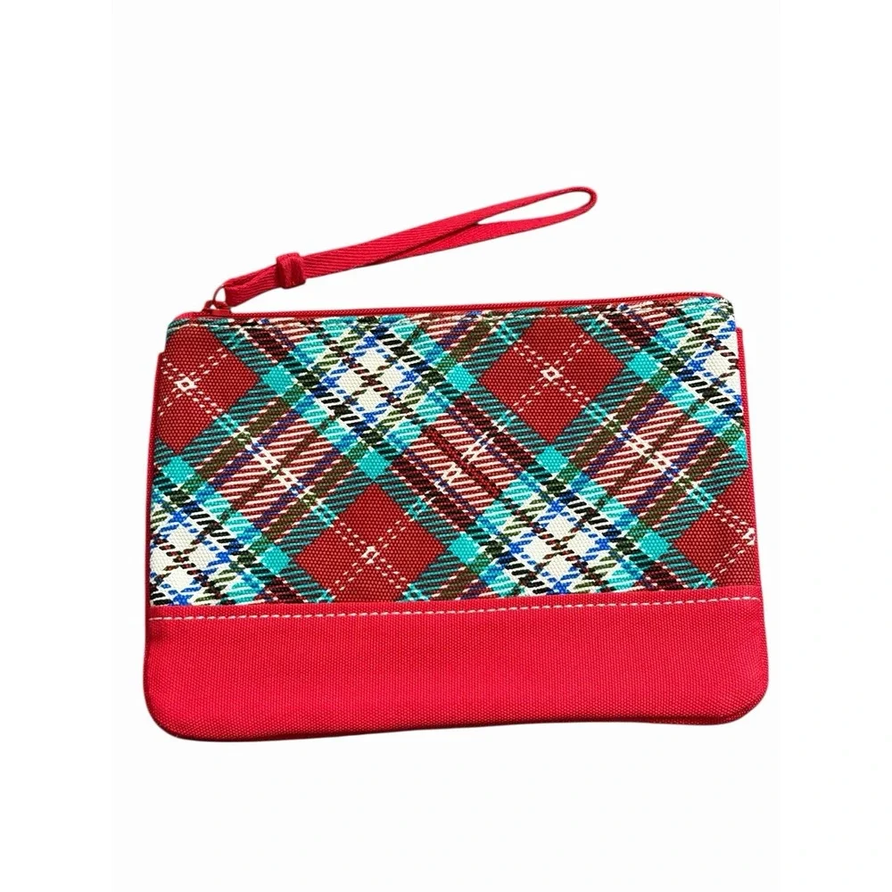 Lands End Red Plaid Fabric Wristlet - Picture 5 of 5